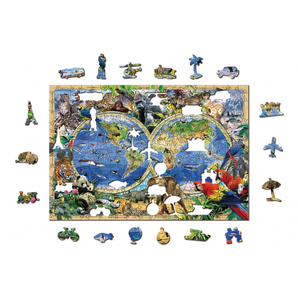 Animal Kingdom Map Puzzle Wood
